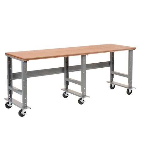 Global Industrial Extra Long Mobile Workbench, 96x36in, Adjustable Height, Shop Top Square Edge 183172A